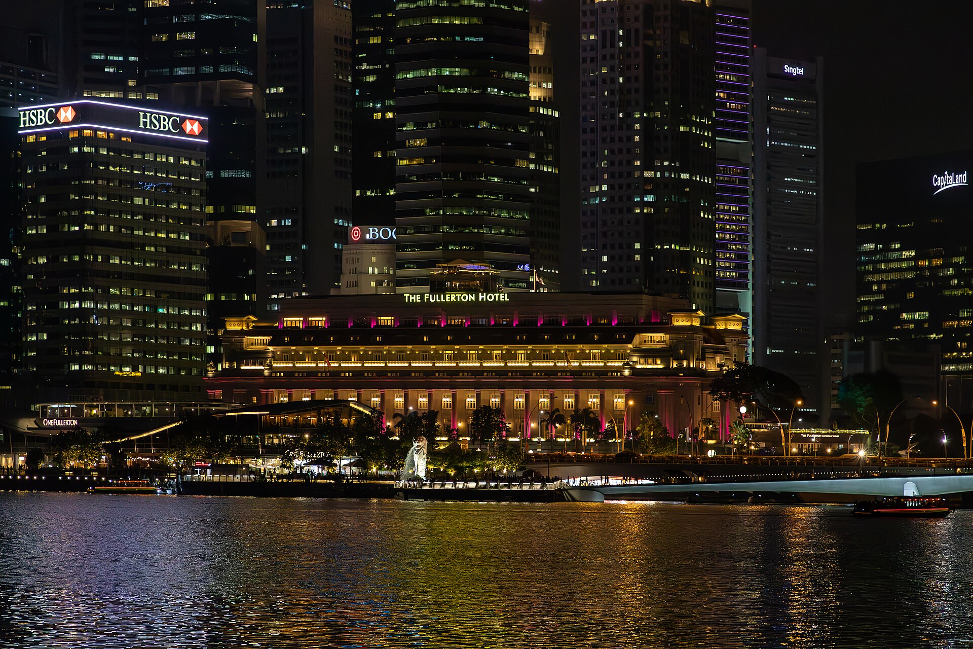 The Merlion on the waterfront